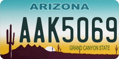 AZ license plate AAK5069