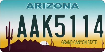 AZ license plate AAK5114