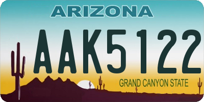 AZ license plate AAK5122