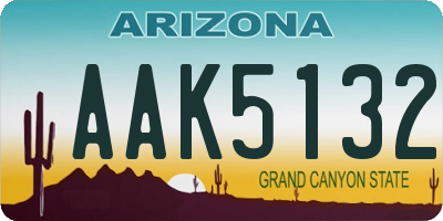 AZ license plate AAK5132