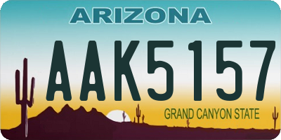 AZ license plate AAK5157