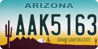 AZ license plate AAK5163