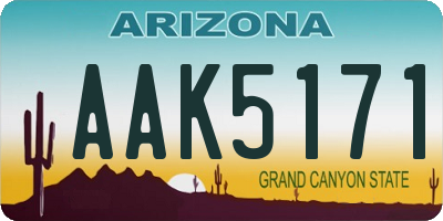 AZ license plate AAK5171