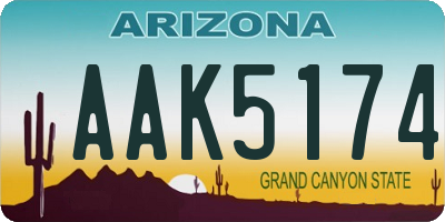 AZ license plate AAK5174