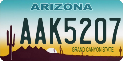 AZ license plate AAK5207