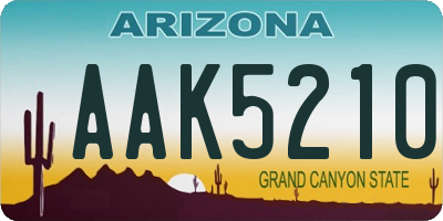 AZ license plate AAK5210