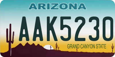 AZ license plate AAK5230