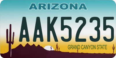 AZ license plate AAK5235
