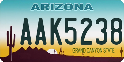 AZ license plate AAK5238