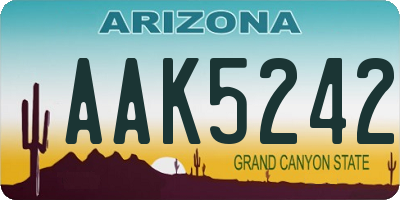 AZ license plate AAK5242