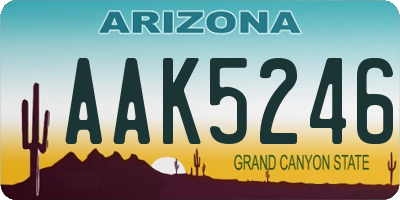 AZ license plate AAK5246