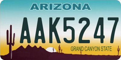 AZ license plate AAK5247