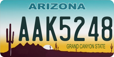 AZ license plate AAK5248