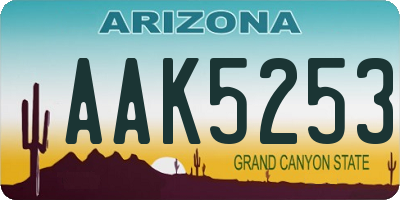 AZ license plate AAK5253