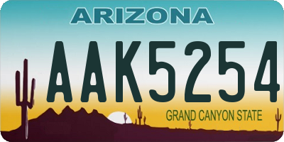 AZ license plate AAK5254