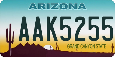 AZ license plate AAK5255