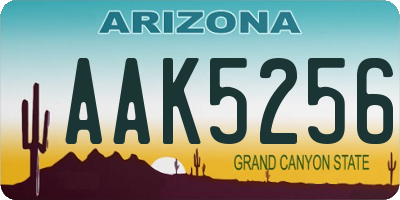 AZ license plate AAK5256