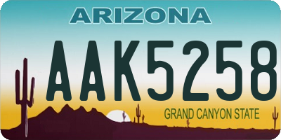 AZ license plate AAK5258