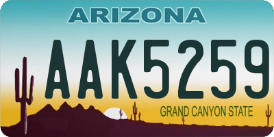 AZ license plate AAK5259