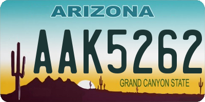AZ license plate AAK5262