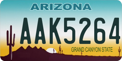 AZ license plate AAK5264