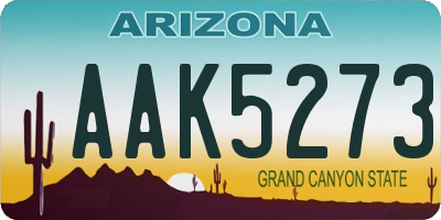 AZ license plate AAK5273