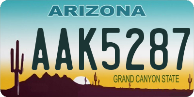 AZ license plate AAK5287