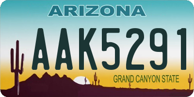 AZ license plate AAK5291