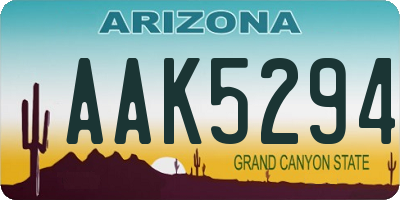 AZ license plate AAK5294