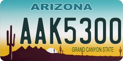 AZ license plate AAK5300