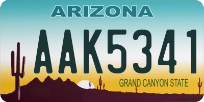 AZ license plate AAK5341