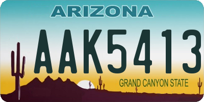 AZ license plate AAK5413