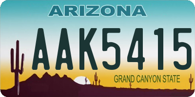 AZ license plate AAK5415