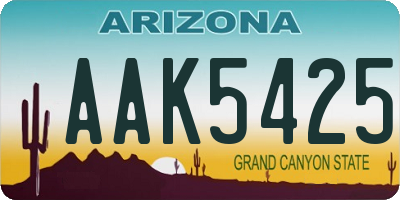 AZ license plate AAK5425