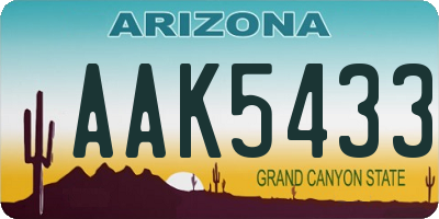 AZ license plate AAK5433