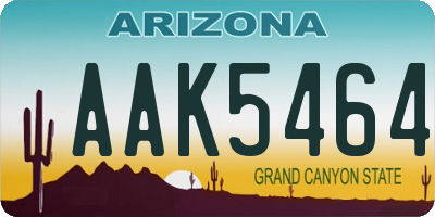 AZ license plate AAK5464