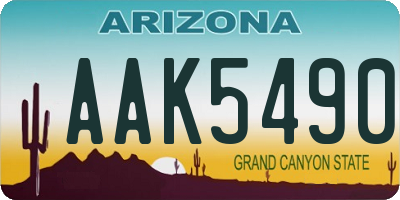 AZ license plate AAK5490