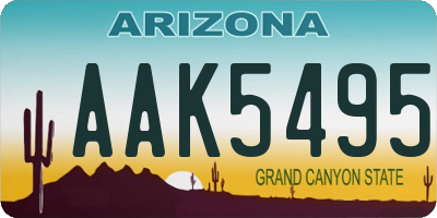AZ license plate AAK5495