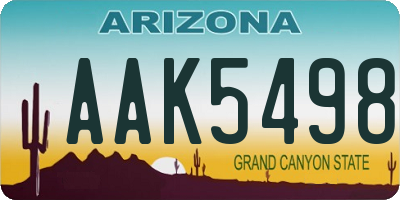 AZ license plate AAK5498
