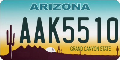 AZ license plate AAK5510