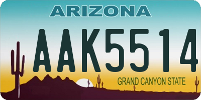 AZ license plate AAK5514