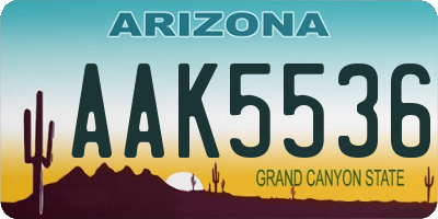 AZ license plate AAK5536