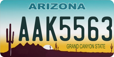 AZ license plate AAK5563