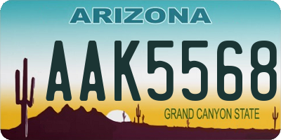 AZ license plate AAK5568