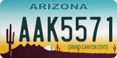 AZ license plate AAK5571
