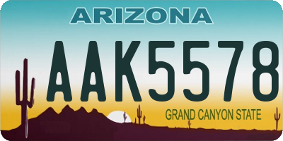 AZ license plate AAK5578