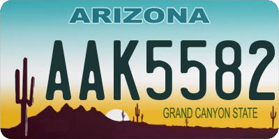 AZ license plate AAK5582