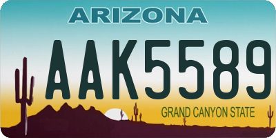 AZ license plate AAK5589