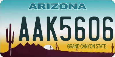 AZ license plate AAK5606