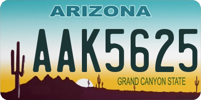 AZ license plate AAK5625